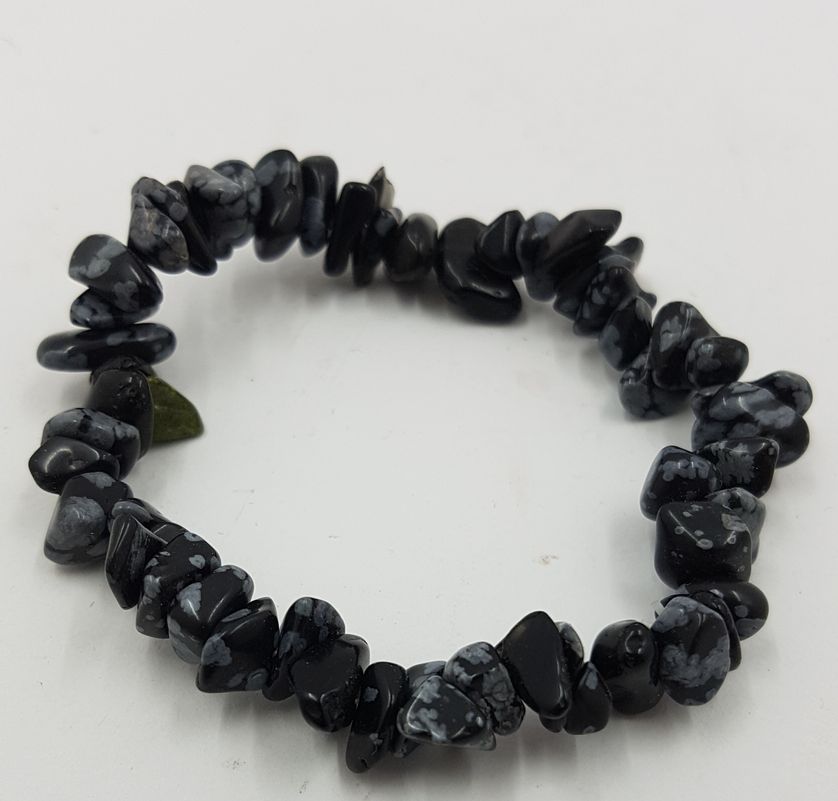 Náramok obsidián vločkovaný 