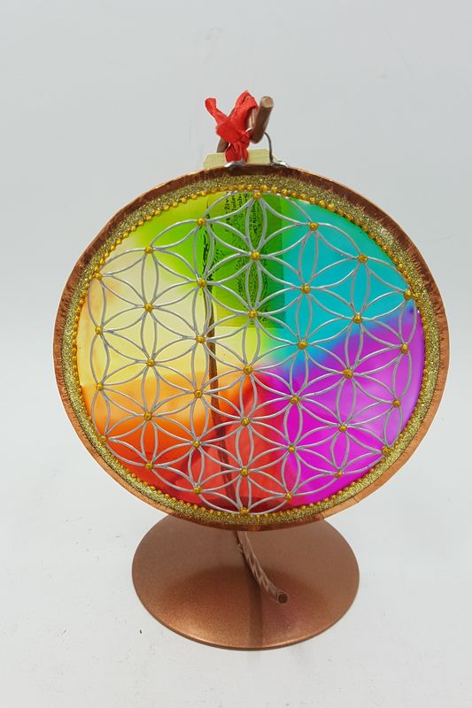 Mandala na skle Kvet života